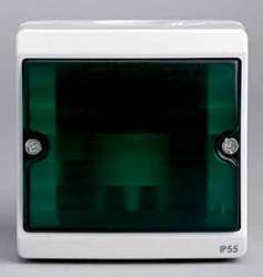 SE Mureva наруж Серый Бокс для сигнальной лампы, зеленое стекло, (в сборе) IP55 арт. ENN34527