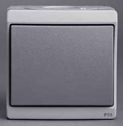 SE Mureva наруж Серый Выключатель кнопочный (в сборе) IP55 арт. ENN35826