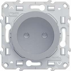 SE Odace Алюминий Розетка б/з со шторками арт. S53R033