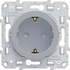 SE Odace Алюминий Розетка с/з со шторками арт. S53R037