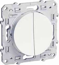 SE Odace Бел Выключатель 2-клавишный 10А арт. S52R211