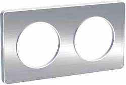 SE Odace Полированный алюминий/Бел Рамка 2-ая арт. S52P804J