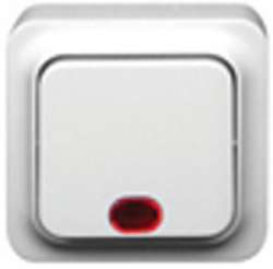 SE Переключатель 1 клавиша с индикацией, бел. арт. LEX1834564P