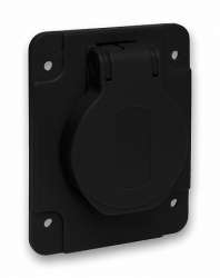 SE PratiKa Черная Розетка 10/16A 65х85мм IP54 винты сзади арт. PKS61N