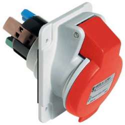 SE PratiKa Розетка скрытой установки, угловая, быстрозажимное соединение, 16А 3P+E IP44 380В арт. PKY16F434