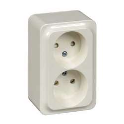 SE Quick Бел Розетка 2-ая без с/з с защитными шторками, в сборе арт. LEX1834661P