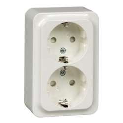 SE Quick Бел Розетка 2-ая с/з без шторок, в сборе арт. LEX1834666STR