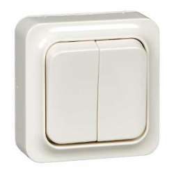 SE Quick Бел Выключатель 2-клавишный, в сборе арт. LEX1834516STR