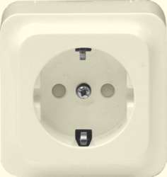 SE Quick Беж Розетка с/з, с защитными шторками, в сборе арт. LEX1834416P