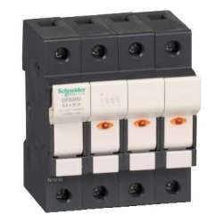 SE Разделитель-предохранитель 25A с указателем срабатывания 3Р+N 8,5х31,5 арт. DF83NV