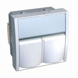 SE Розетка ACTASSI S-ONE 2хRJ45 cat 5E экр. арт. ALB45355N