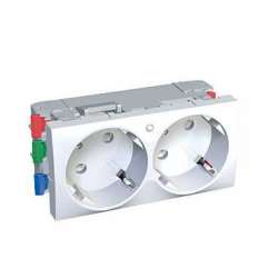 SE Розетка Х2 45град. 2P+E со шторками с индик. арт. ALB45253