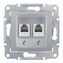 SE Sedna Алюминий Розетка ТЛФ 2-ая RJ11 арт. SDN4201160