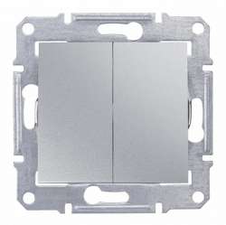 SE Sedna Алюминий Выключатель 2-клавишный 10А, IP44 (сх.5) арт. SDN0300460