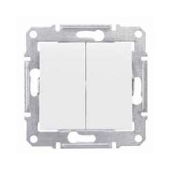 SE Sedna Бел Переключатель 2-клавишный 10А (сх.6+6) арт. SDN0600121