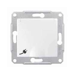 SE Sedna Бел Розетка 1-я с/з с защитными шторками с крышкой IP44 арт. SDN3100321