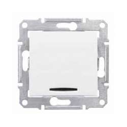 SE Sedna Бел Выключатель 1-клавишный с подсветкой 10А (сх.1) арт. SDN1400121