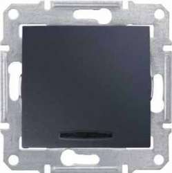 SE Sedna Графит Переключатель 1-клавишный с подсветкой 10A, 250В (сх.6) арт. SDN1500170