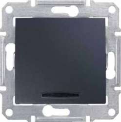 SE Sedna Графит Переключатель перекрестный с подсветкой 10A, 250В (сх.7а) арт. SDN0501170