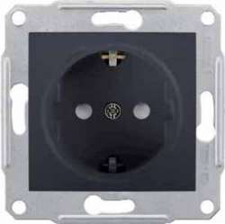 SE Sedna Графит Розетка 1-я с/з с защитными шторками 16А, 250В арт. SDN3000170