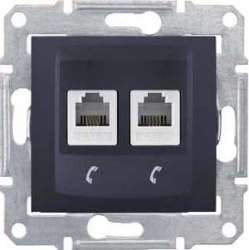 SE Sedna Графит Розетка ТЛФ 2-ая RJ11 арт. SDN4201170