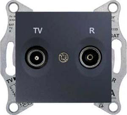 SE Sedna Графит Розетка TV/R проходная 4db арт. SDN3301870