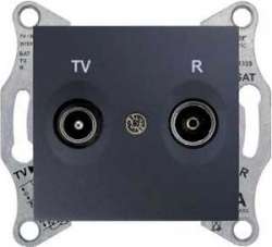 SE Sedna Графит Розетка TV/R проходная 8db арт. SDN3301370
