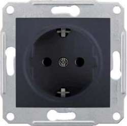 SE Sedna Графит Розетка с/з б/ш 16А, 250В арт. SDN3000570
