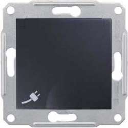 SE Sedna Графит Розетка с/з с защитными шторками, с крышкой 16А, 250В арт. SDN3100170