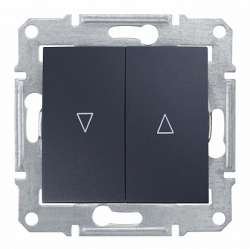 SE Sedna Графит Выключатель д/жалюзи с механической блокировкой 10А, 250В (сх.4) арт. SDN1300370