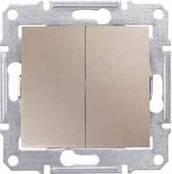 SE Sedna Титан Переключатель 2-клавишный 10А (сх.6+6) арт. SDN0600168