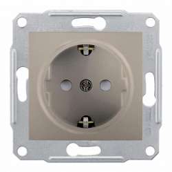 SE Sedna Титан Розетка 1-я с/з с защитными шторками арт. SDN3000168