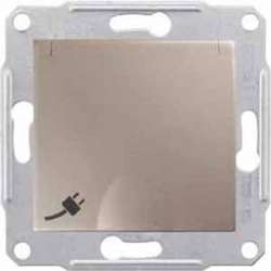 SE Sedna Титан Розетка 1-я с/з с защитными шторками с крышкой арт. SDN3100168