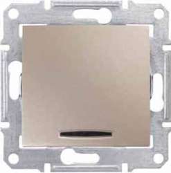 SE Sedna Титан Выключатель 1-клавишный с индикацией 10А (сх.1) арт. SDN0400368