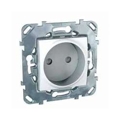 SE Unica Бел Розетка 1-ая б/з с защитными шторками винт. зажим арт. MGU5.033.18ZD