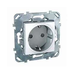 SE Unica Бел Розетка 1-ая с/з винт. зажим арт. MGU5.036.18ZD