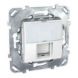 SE Unica Бел Розетка ТЛФ(RJ12) 1-ая 6 контактов с полем для надписи арт. MGU5.493.18ZD