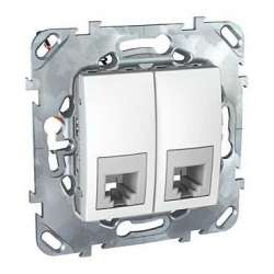 SE Unica Бел Розетка ТЛФ(RJ12) 2-ая 6 контактов с полем для надписи арт. MGU5.9191.18ZD