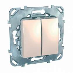 SE Unica Беж Переключатель 2-клавишный (сх.6+6) арт. MGU5.213.25ZD