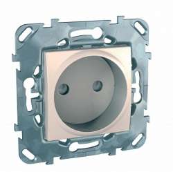 SE Unica Беж Розетка 1-ая б/з с защитными шторками винт. зажим арт. MGU5.033.25ZD