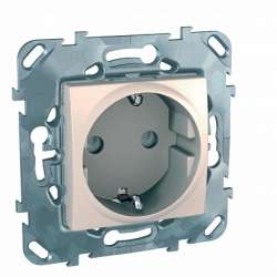 SE Unica Беж Розетка 1-ая с с/з с защитными шторками винт. зажим арт. MGU5.037.25ZD