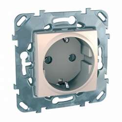 SE Unica Беж Розетка 1-ая с с/з винт. зажим арт. MGU5.036.25ZD