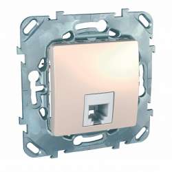 SE Unica Беж Розетка ТЛФ 1-ая 4 контакта арт. MGU5.492.25ZD