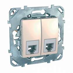 SE Unica Беж Розетка ТЛФ 2-ая 4 контакта арт. MGU5.9090.25ZD