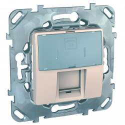 SE Unica Беж Розетка ТЛФ(RJ12) 1-ая 6 контактов с полем для надписи арт. MGU5.493.25ZD