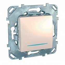 SE Unica Беж Выключатель 1-клавишный кнопочный с подсветкой арт. MGU5.206.25NZD