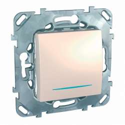 SE Unica Беж Выключатель 1-клавишный с подсветкой(сх.1) арт. MGU5.201.25NZD