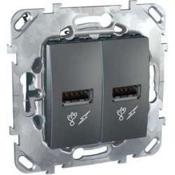 SE Unica Графит Зарядное уст-во USB 2.0 арт. MGU5.928.12ZD