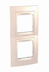 SE Unica Хамелеон Беж/Беж Рамка 2-ая вертикальная арт. MGU6.004V.25