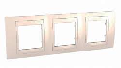 SE Unica Хамелеон Беж/Беж Рамка 3-ая горизонтальная арт. MGU6.006.25